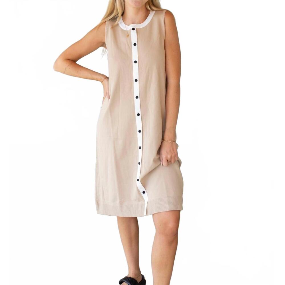 NEW ELLE GREY easy like sunday morning mini dress in beige
